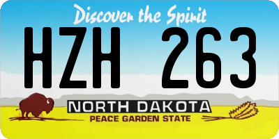 ND license plate HZH263