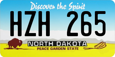 ND license plate HZH265