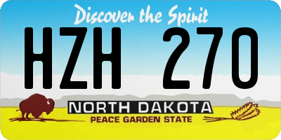 ND license plate HZH270