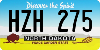 ND license plate HZH275