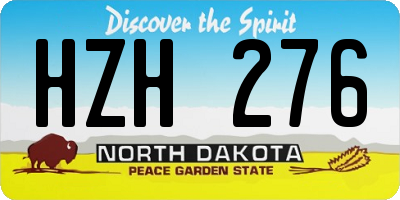 ND license plate HZH276