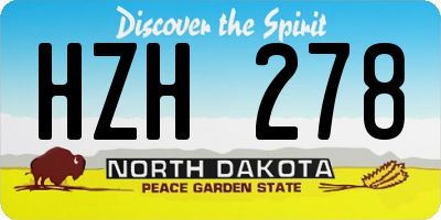 ND license plate HZH278