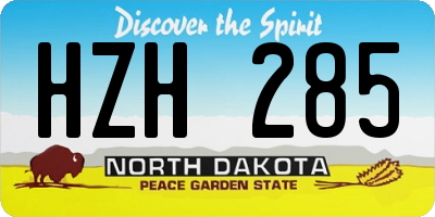 ND license plate HZH285