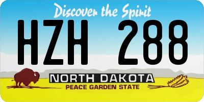 ND license plate HZH288