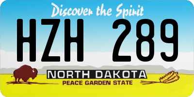 ND license plate HZH289