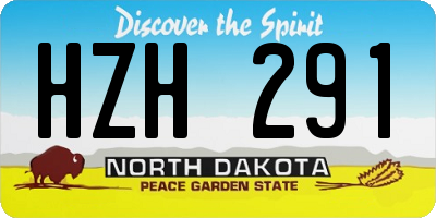 ND license plate HZH291