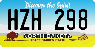 ND license plate HZH298