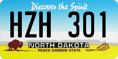 ND license plate HZH301