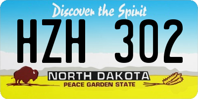 ND license plate HZH302