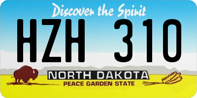 ND license plate HZH310
