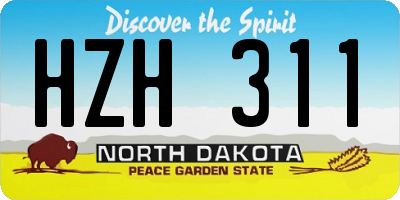 ND license plate HZH311