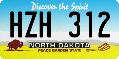 ND license plate HZH312