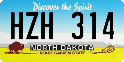 ND license plate HZH314
