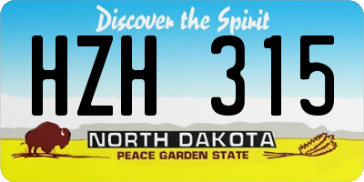 ND license plate HZH315