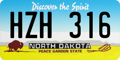ND license plate HZH316