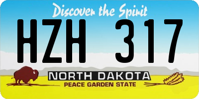 ND license plate HZH317