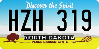 ND license plate HZH319