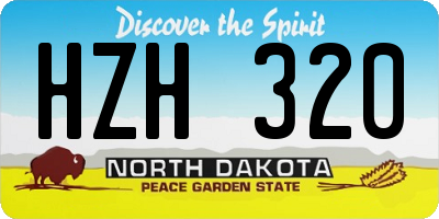 ND license plate HZH320