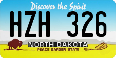 ND license plate HZH326