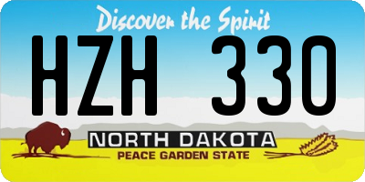 ND license plate HZH330