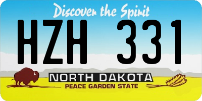ND license plate HZH331