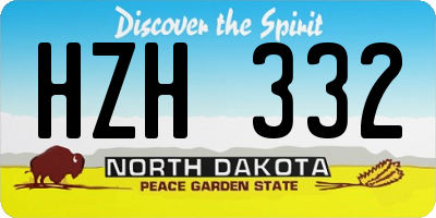 ND license plate HZH332