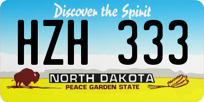 ND license plate HZH333