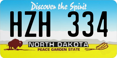 ND license plate HZH334