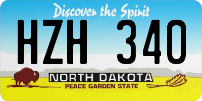 ND license plate HZH340