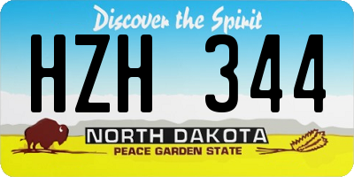 ND license plate HZH344