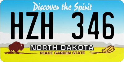 ND license plate HZH346