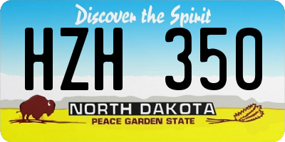 ND license plate HZH350
