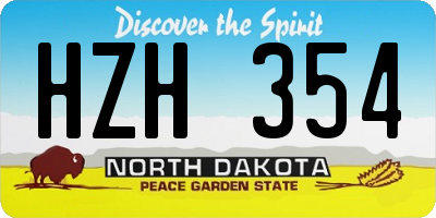 ND license plate HZH354