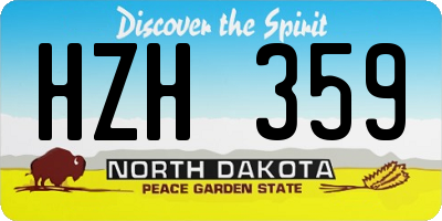 ND license plate HZH359