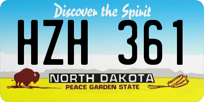 ND license plate HZH361