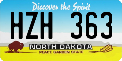 ND license plate HZH363