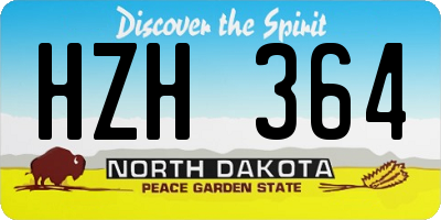 ND license plate HZH364