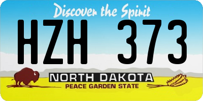 ND license plate HZH373