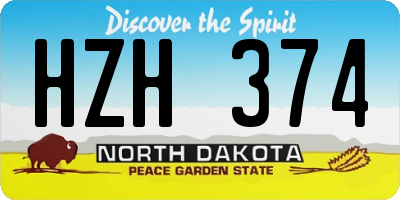 ND license plate HZH374