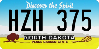 ND license plate HZH375