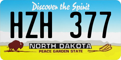 ND license plate HZH377