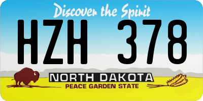 ND license plate HZH378
