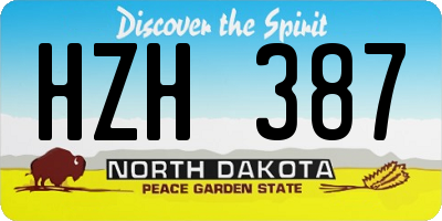 ND license plate HZH387