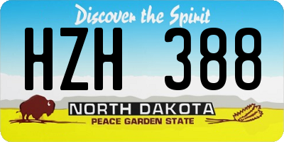 ND license plate HZH388