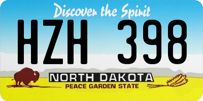 ND license plate HZH398