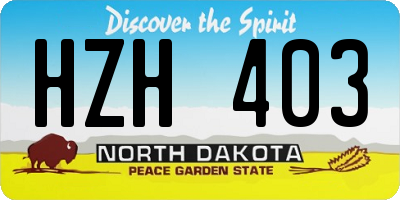 ND license plate HZH403
