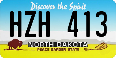 ND license plate HZH413
