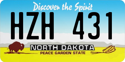 ND license plate HZH431