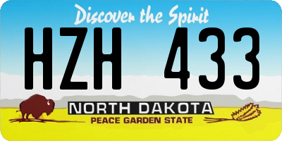 ND license plate HZH433