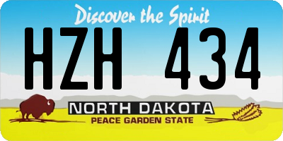 ND license plate HZH434